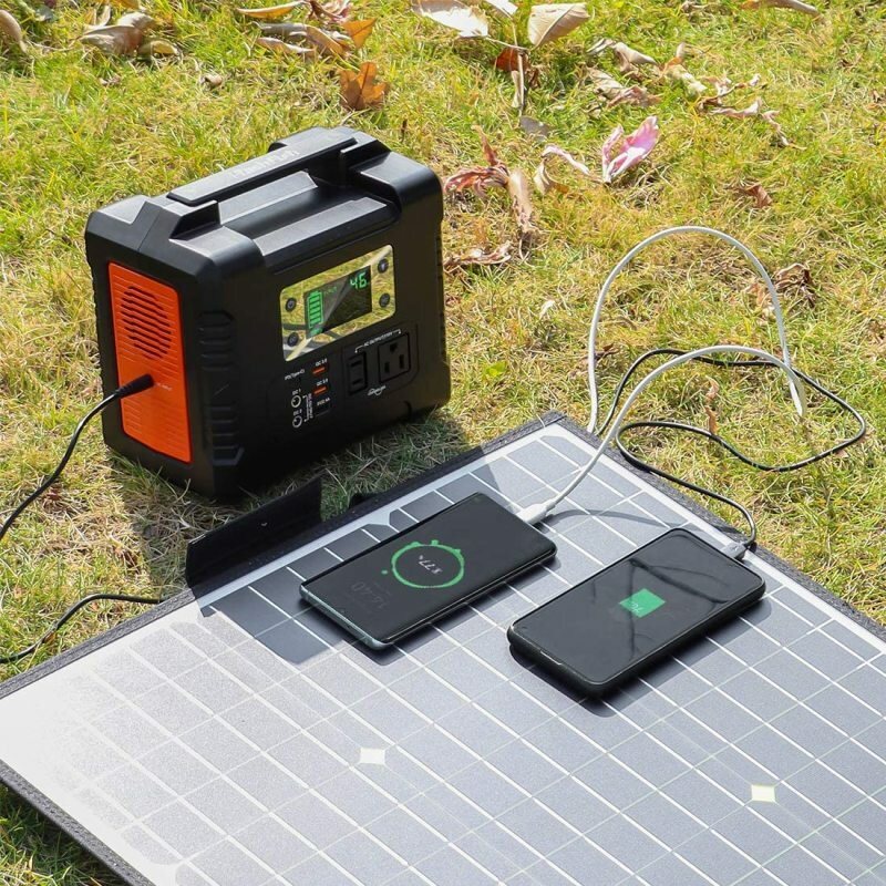 Us Direct Flashfish 50w 18v Bärbar Solpanel Vikbar Solar Laddare För Camping Power Generator