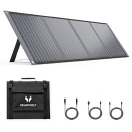 Us Direct Headwolf S100 100w 18v Bärbar Solpanel Vikbar Ip65 Vattentät För Kraftstation