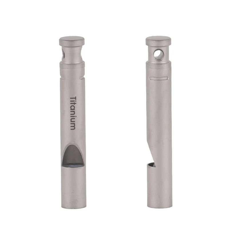 Utomhus Edc Loud Titanium Whistle Med Sladd Emergency Vandringscamping