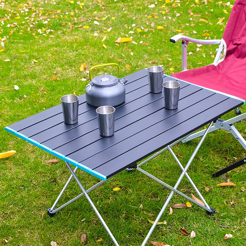 Utomhus Fällbart Bord Av Aluminiumlegering Bärbart Ultralätt Picknick Camping Aluminium Tallrik Skrivbord Grill Självkörande Möbler