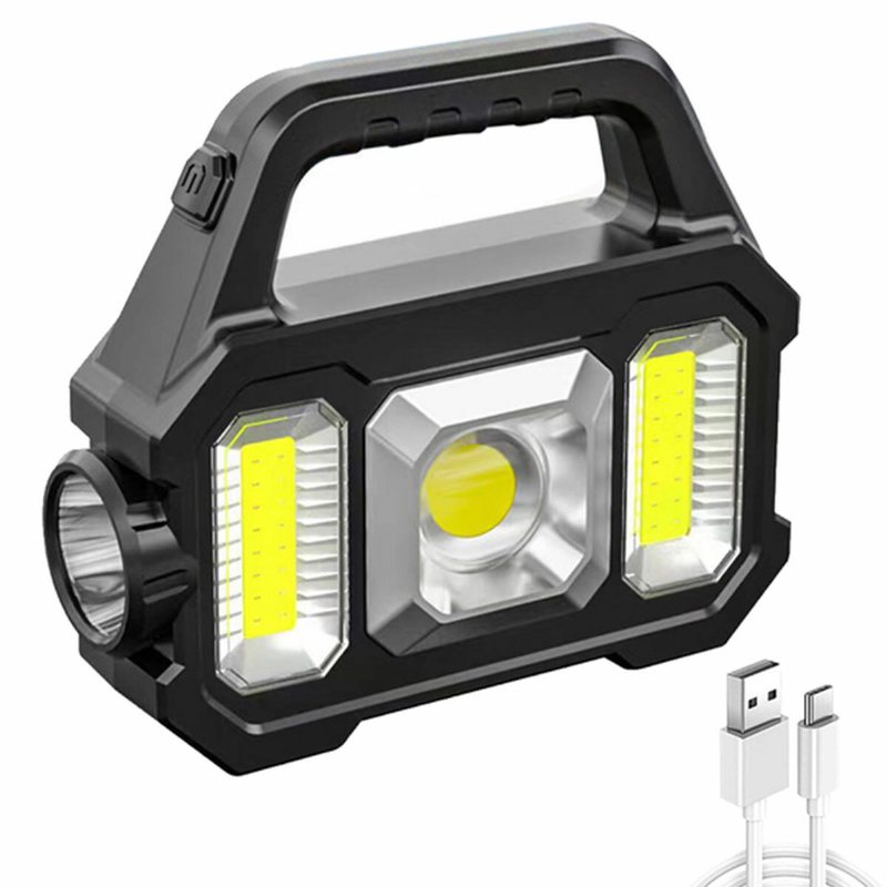 Utomhus Solar Led Camping Light Super Bright Ficklampa Arbetsljus Usb Uppladdningsbara Handhållna Lyktor Spotlight Sökljus