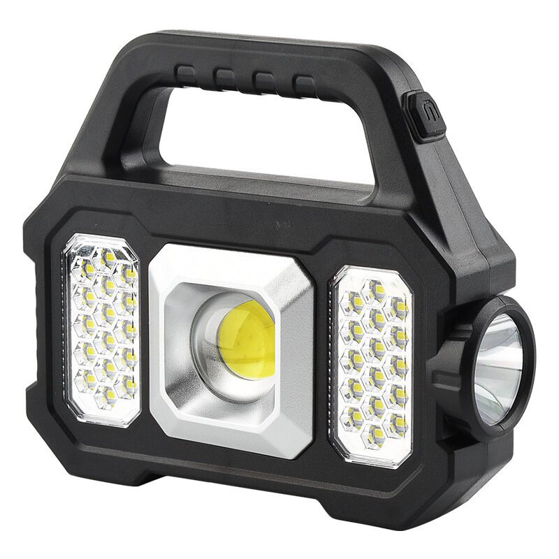 Utomhus Solar Led Camping Light Super Bright Ficklampa Arbetsljus Usb Uppladdningsbara Handhållna Lyktor Spotlight Sökljus