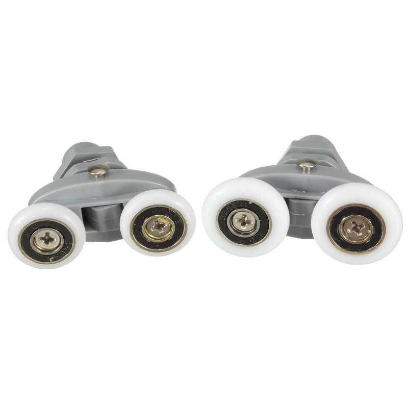 4 St Twin Bottom Top Duschdörr Rullar Remskivor Hjul Löpare Slider 20mm Duschkran Tillbehör