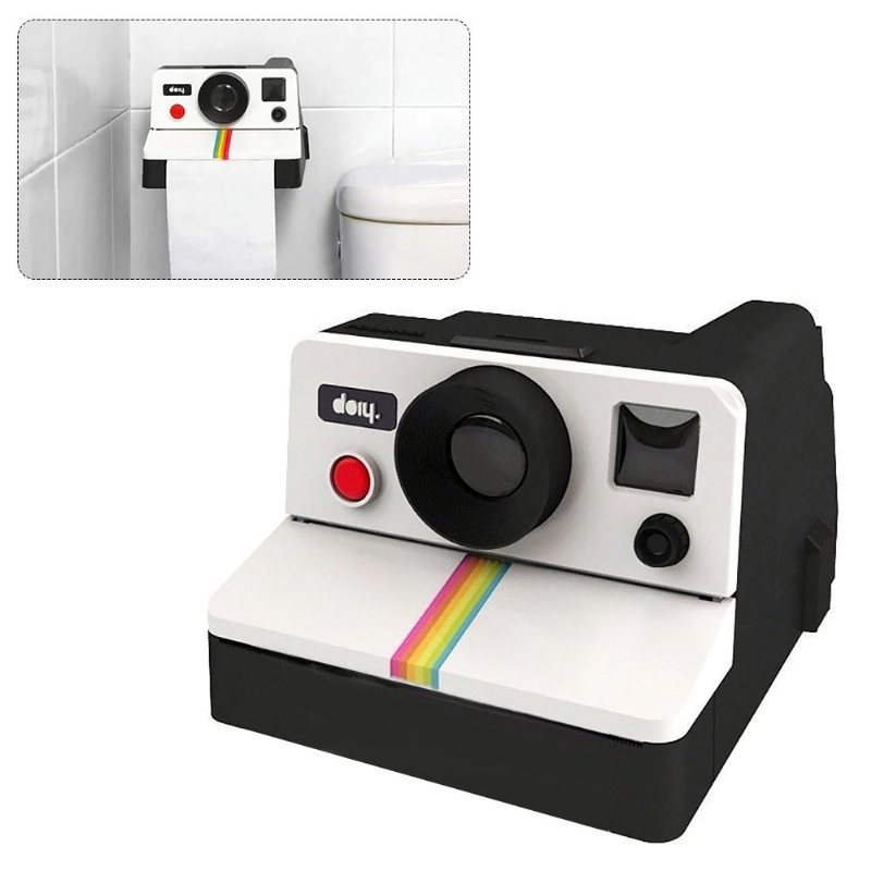 Creative Retro Polaroid-kameraform Inspirerade Vävnadslådor Toalettrullepappershållare Badrum