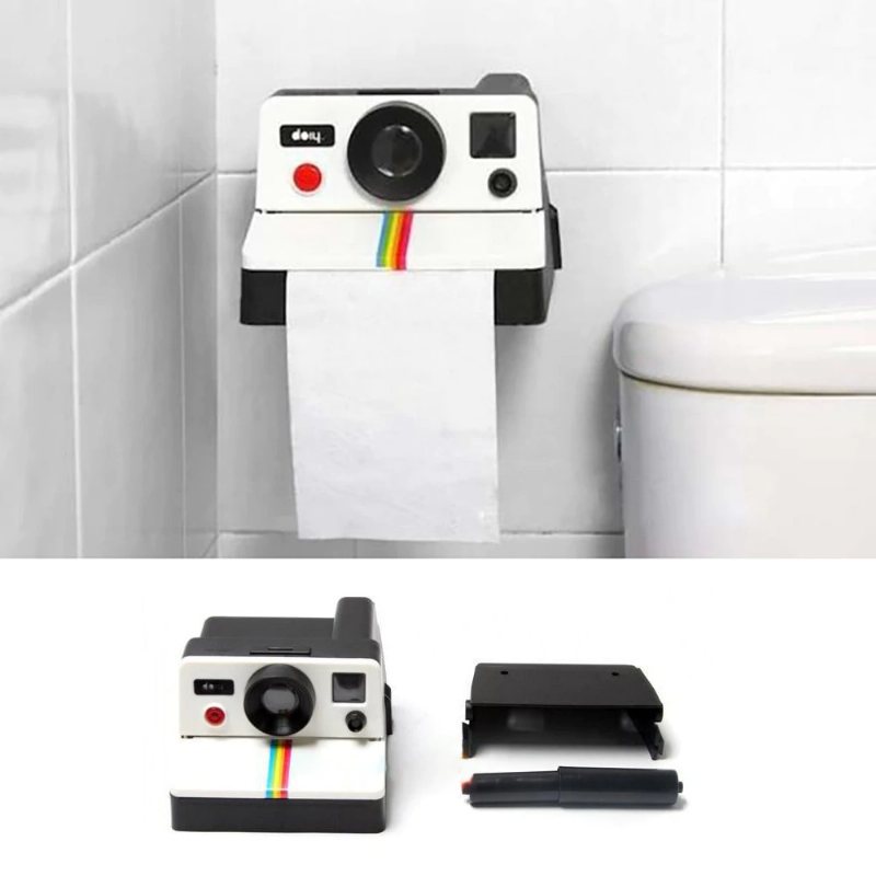 Creative Retro Polaroid-kameraform Inspirerade Vävnadslådor Toalettrullepappershållare Badrum