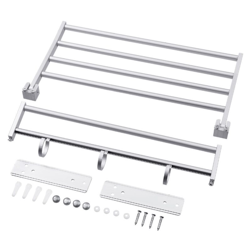 Handdukshållare Aluminium Badkar Kökshängare Set Hållare Bar Rail Handduksställ