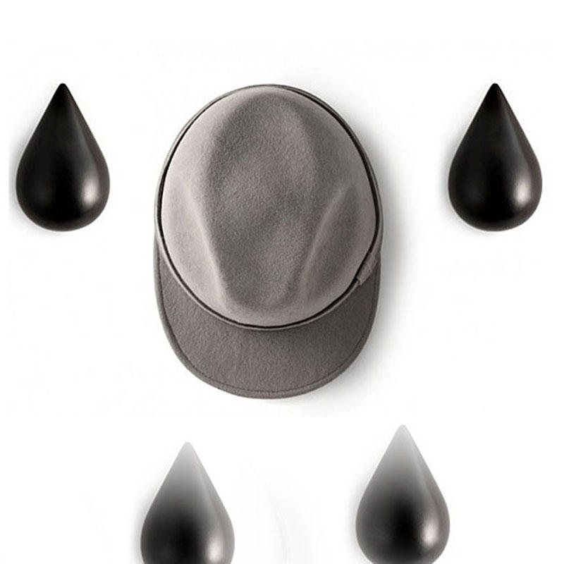 Honana Bs-439 Creative Water Droplets Krok Solid Wood Rock Cap Krokar För Hängande Förvaring