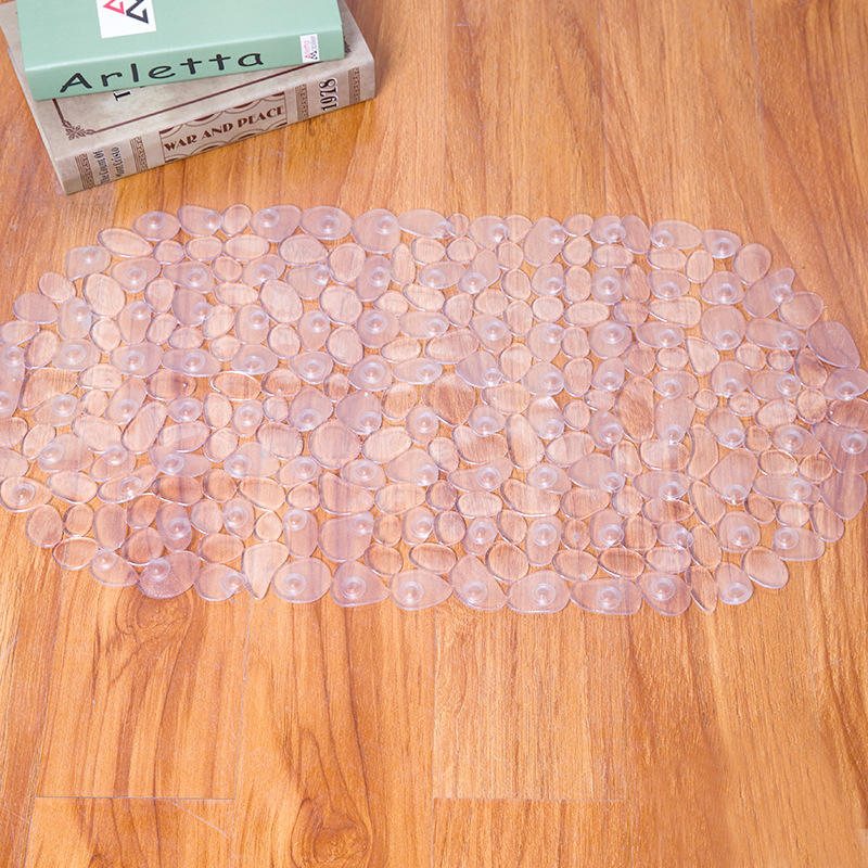 Honana Bx-129 68x38cm Pvc Pebbles Transparent Halkfri Badrumsmatta Kök Badkar Sugkoppar Non-to