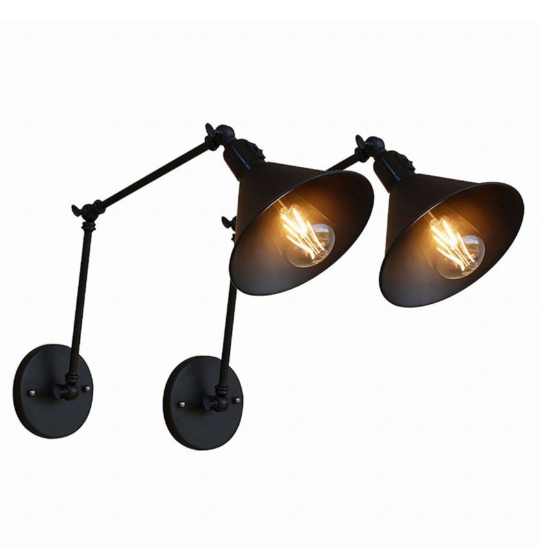 1/2 St 220v Justerbar Led-vägglampa Lampskärm Lampskyddshållare Armatur Matsal Utan Glödlampa