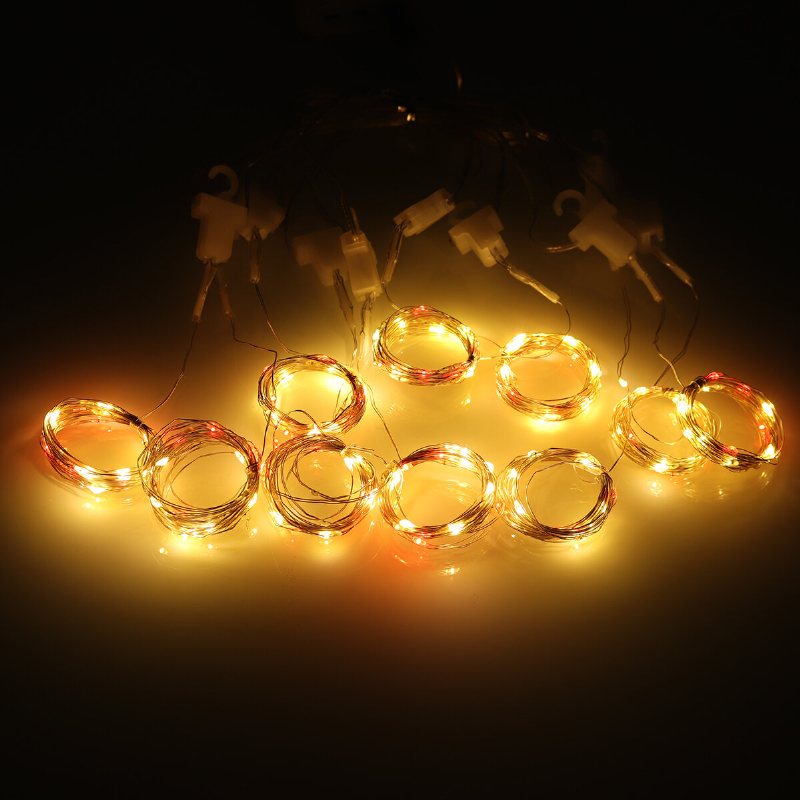 100/200/300 Led-fönstergardinlampor Usb Vattentäta Fairy String Lights Dekorativa Julglimtljus För Sovrumsfester Bröllopsbakgrund Uteplats Och Väggdekorationer - 8 Lägen Med Krok