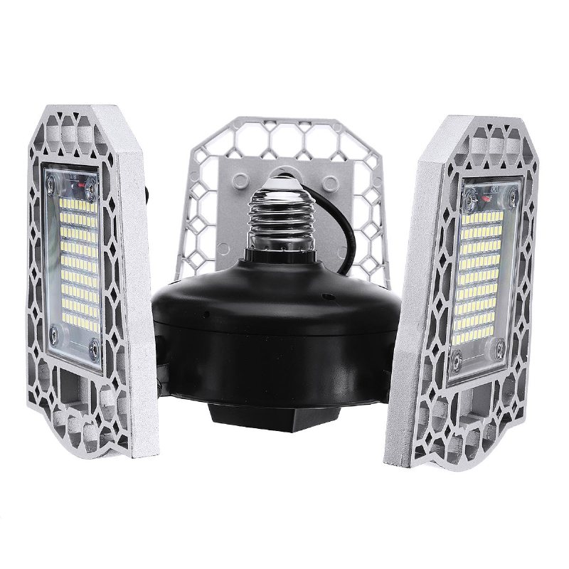 100w 24000lm Led Garagelampa E26/27 Takflödeslampa Ljussensor Deformerbart Ljus