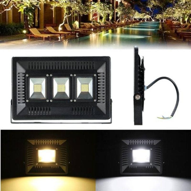 100w Led Ultratunn Vattentät Flood Light Outdoors Trädgårdslampa Ac220v