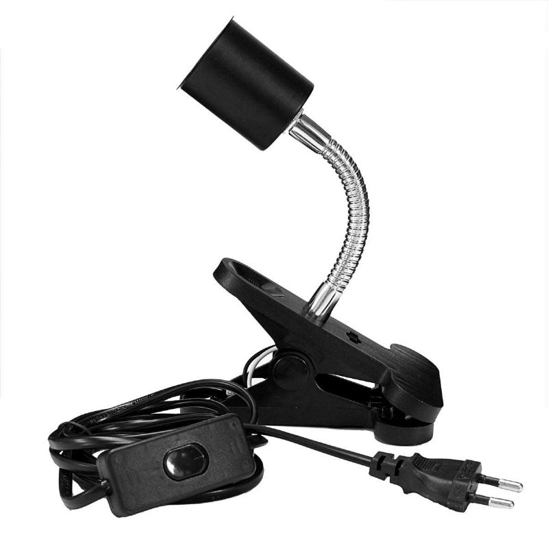 10cm E27 Flexibel Pet Led-ljuslampa Glödlampa Adapter Hållare Sockel Med Clip On Off Switch Eu Us Plug