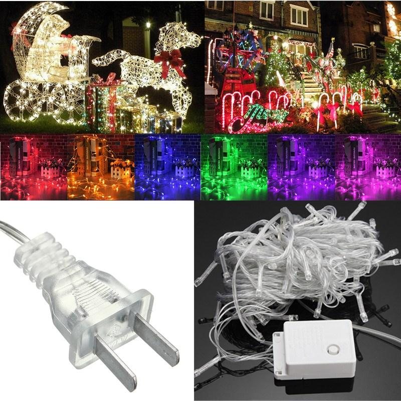 10m 100led Fairy String Julljus Utomhus Vattentät Bröllop Holiday Party Lamp Us Plug 110v