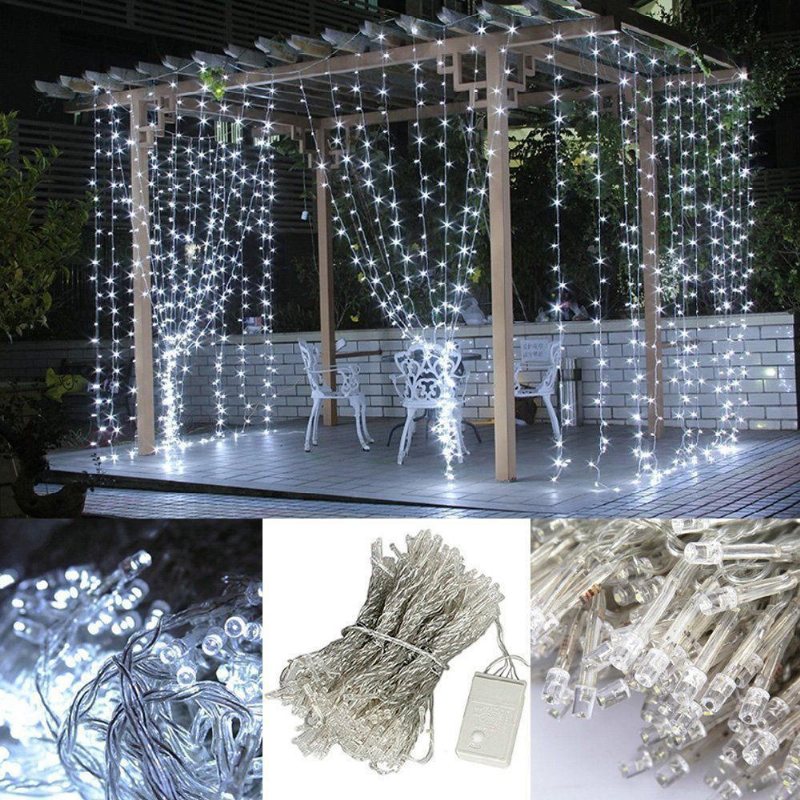 10x3m Utomhus 1000 Led Gardin Jul Fairy Light String Bröllop Jul Semester Dekor Ac220v