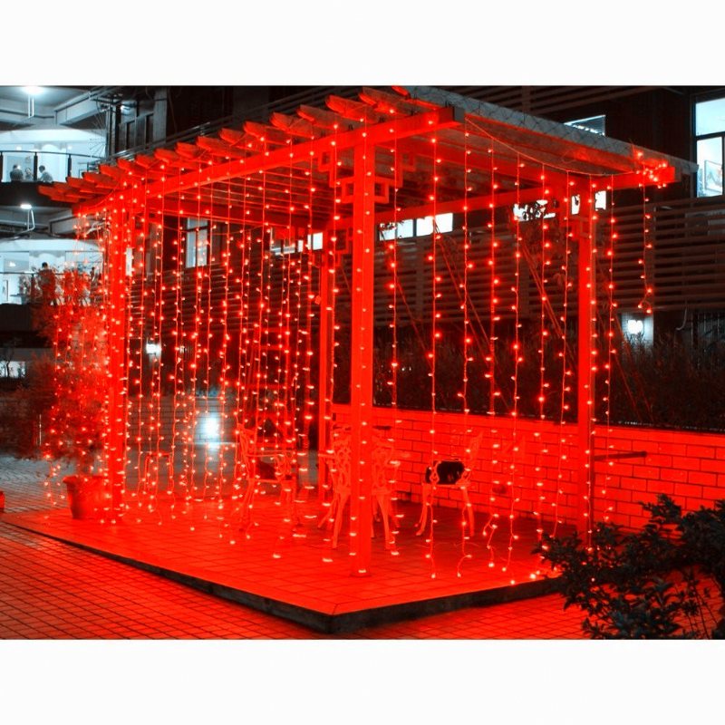 10x3m Utomhus 1000 Led Gardin Jul Fairy Light String Bröllop Jul Semester Dekor Ac220v