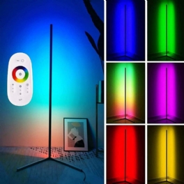 1.1/1.4/1.6m Rgb Hörngolvlampa Modern Färg Fjärrkontroll Minimalistisk Led-stående Ljus