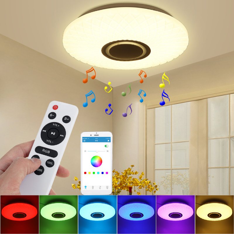 112led Modern Dimbar Fullfärgs Rgb Led Wifi Taklampa Med App-fjärrkontroll