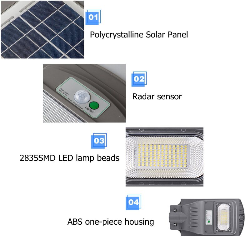 120/240/360 W Led Väggbelysning Solenergi Rörelseavkänningslampa Trädgårdsfjärrkontroll