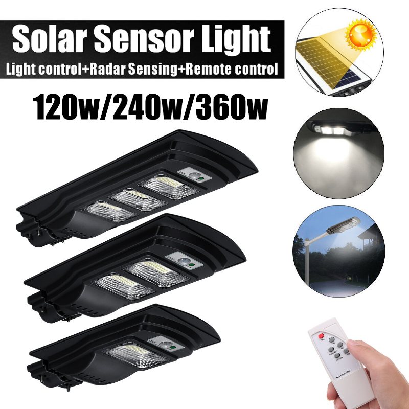 120-360w Led Solar Straßenlampe Straßenlaterne Solarleuchte Lichtsensor Garden R