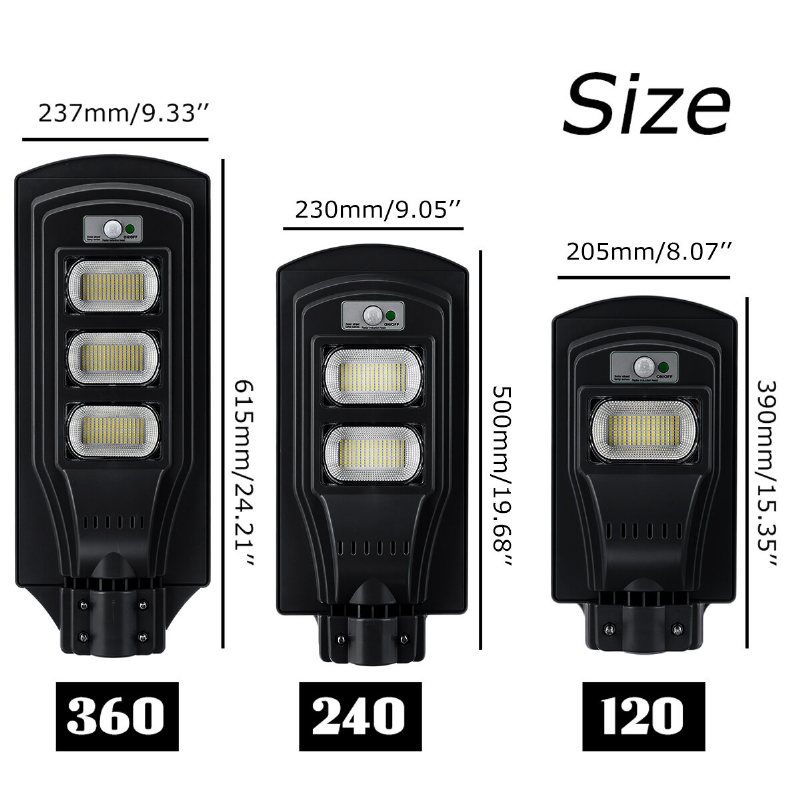 120-360w Led Solar Straßenlampe Straßenlaterne Solarleuchte Lichtsensor Garden R