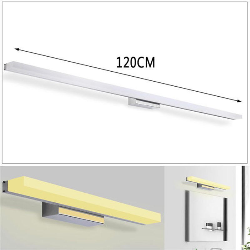 120cm 20w 96 Led Spegel Frontlampa Morden Vägglampa Rostfritt Stål 1600lm 85-265v