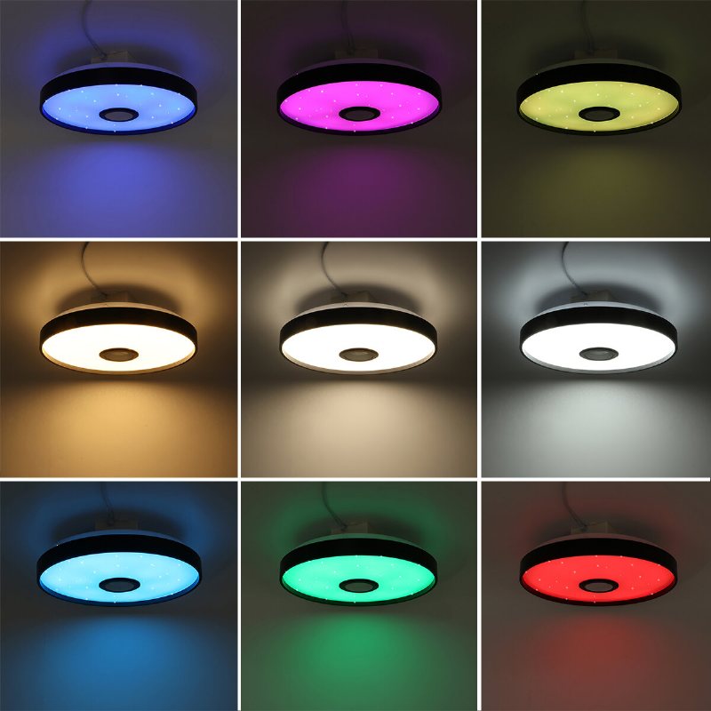 124led Black Music Rgb Taklampa Light Wifi App + Fjärrkontroll Smart Bluetooth