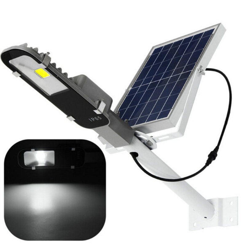 12w Solar Powered Led Cob Ljuskontrollerad Sensor Street Road Light Vattentät För Utomhusträdgård