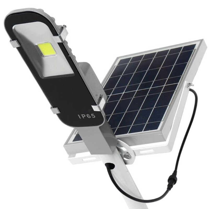 12w Solar Powered Led Cob Ljuskontrollerad Sensor Street Road Light Vattentät För Utomhusträdgård