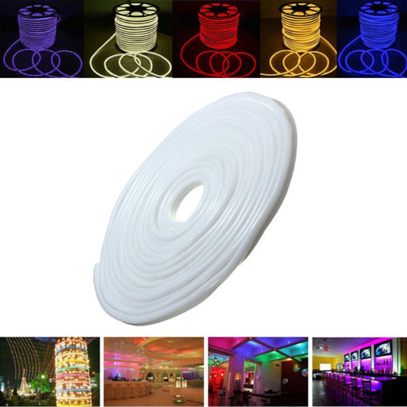 15m 2835 Led Flexibel Neon Rep Strip Light Xmas Outdoor Vattentät 110v