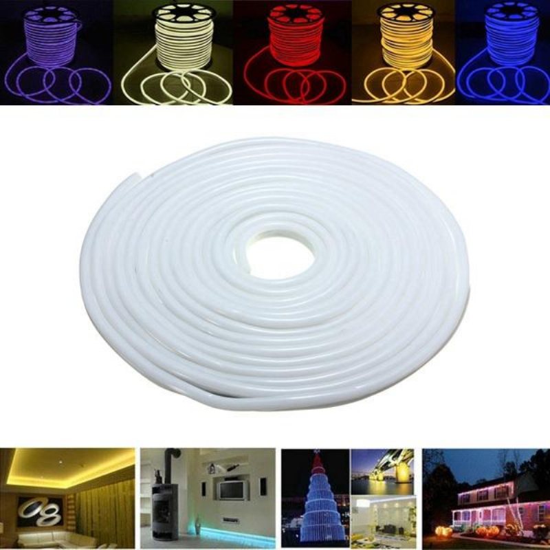 15m 2835 Led Flexibel Neon Rep Strip Light Xmas Outdoor Vattentät 220v