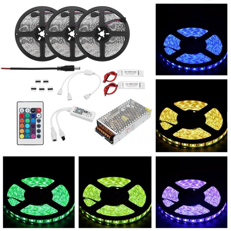 15m 72w Smd2835 Icke-vattentät Smart Wifi App Kontroll Led Strip Light Kit Arbeta Med Alexa Ac110-240v Juldekorationer Clearance Christmas Lights