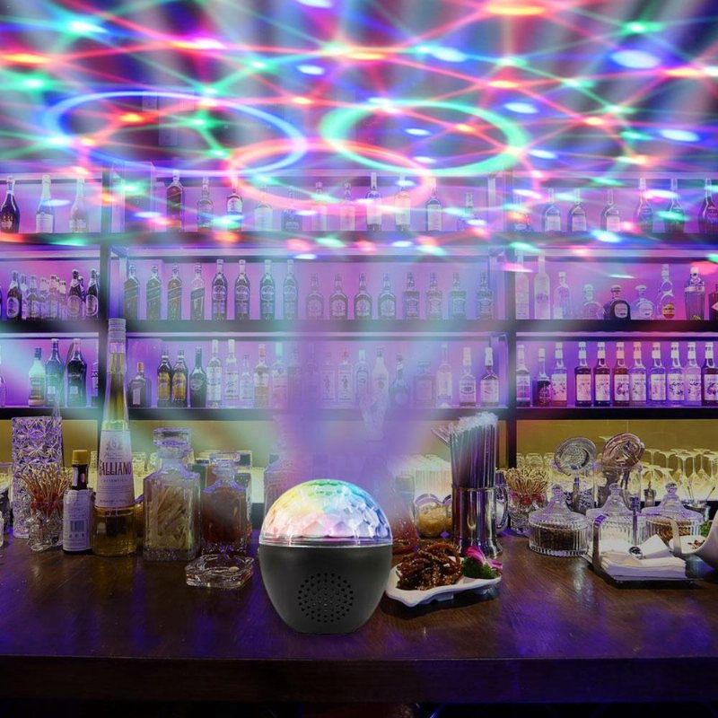 16 Färger Bluetooth Högtalare Disco Ball Mini Musik Ljud Scen Ljus Fjärrkontroll Bärbar Projektor Klubbfest