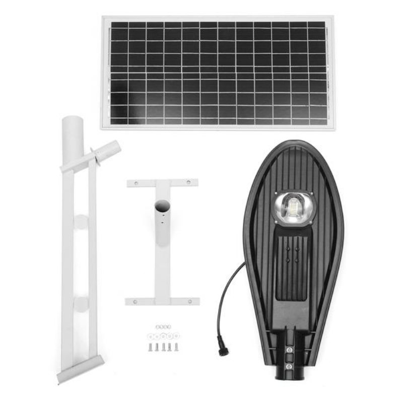 18w Solenergi Ljusstyrd Sensor Led Gatubelysning Med Stolpe Vattentät För Utomhusväg