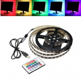 1m 2m 3m 4m Vattentät 5050 Rgb Led Usb Strip Light Tv Bakgrundsbelysningssats + 24key Remote