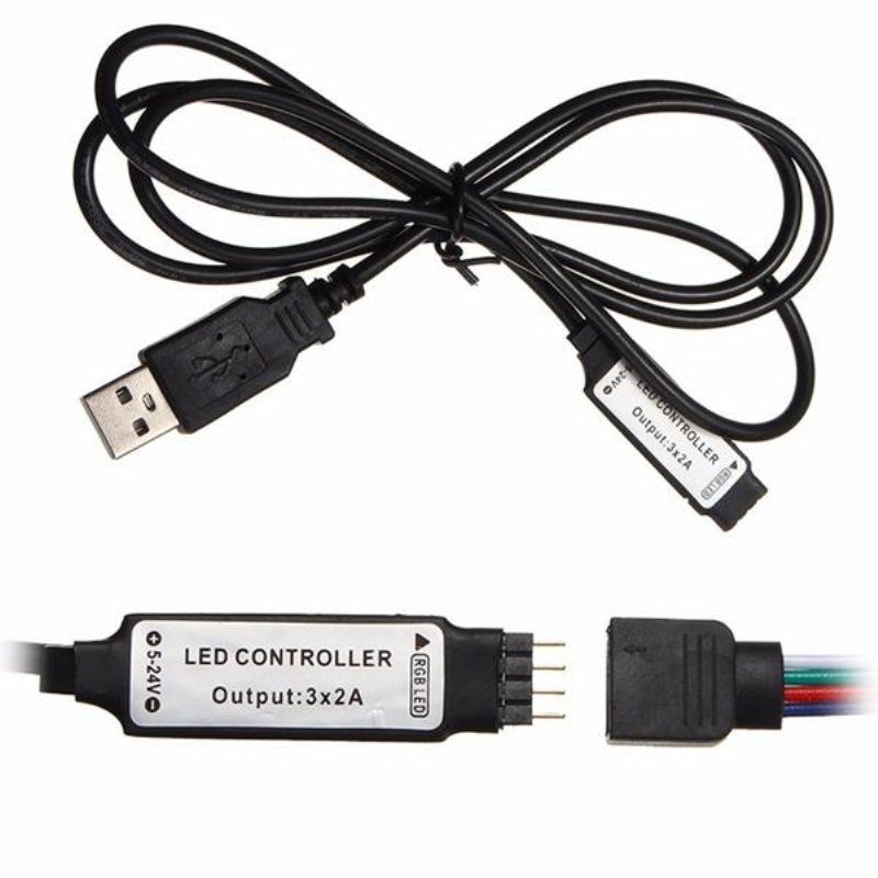 1m 2m 3m 4m Vattentät 5050 Rgb Led Usb Strip Light Tv Bakgrundsbelysningssats + 24key Remote