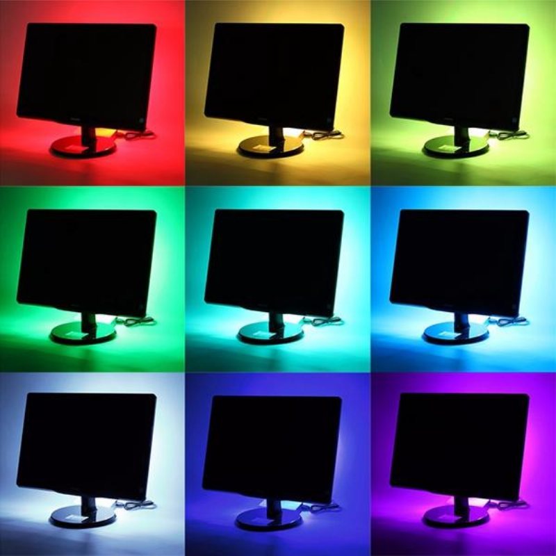 1m 2m 3m 4m Vattentät 5050 Rgb Led Usb Strip Light Tv Bakgrundsbelysningssats + 24key Remote