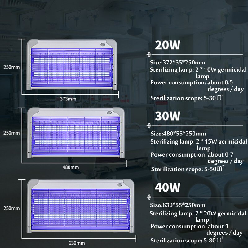 20/30/40w Ultraviolett Bakteriedödande Ljuslampa Desinfektionssterilisator Uvc-sterilisatorlampa För Hem Uv-sterilisatorlampa