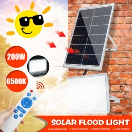 200w 192led Solar Powered Flood Light Fjärrkontroll Ljussensor Timing Utomhus Vattentät Ip65