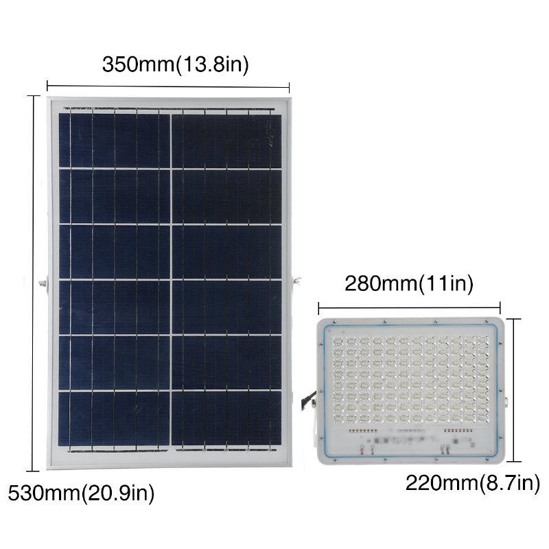 200w 192led Solar Powered Flood Light Fjärrkontroll Ljussensor Timing Utomhus Vattentät Ip65