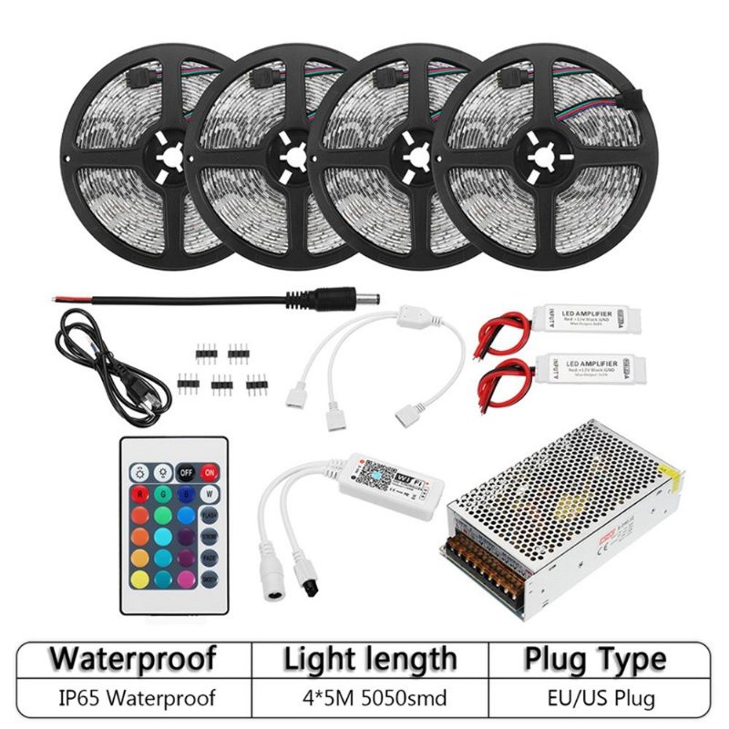 20m Vattentät Smd5050 240w Smart Wifi App Styrning Led Strip Light Kit Arbeta Med Alexa Ac110-240v Juldekorationer Clearance Christmas Lights