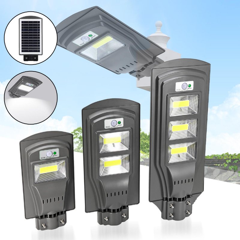 20w 40w 60w Solcellsdriven Pir-rörelsesensor Gatulampa Utomhus Trädgårdslampa