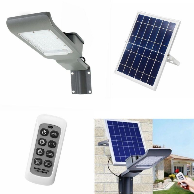 20w Vattentät 20 Led Solar Light Med Long Rod Light/fjärrkontroll Gatubelysning För Utomhusbruk