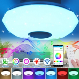 220v Led Rgb Taklampa 3000-6500k Dimbar Akryl Musiklampa Bluetooth Fjärrkontroll