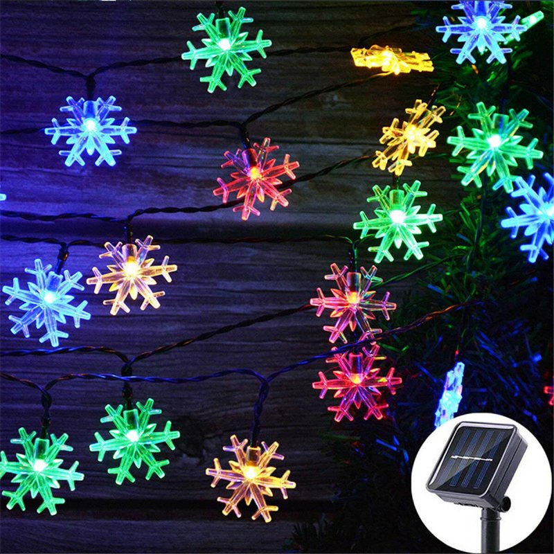 23ft 50 Led Solar Power String Lights Snow Lamp Home Juldekor Xmas Party