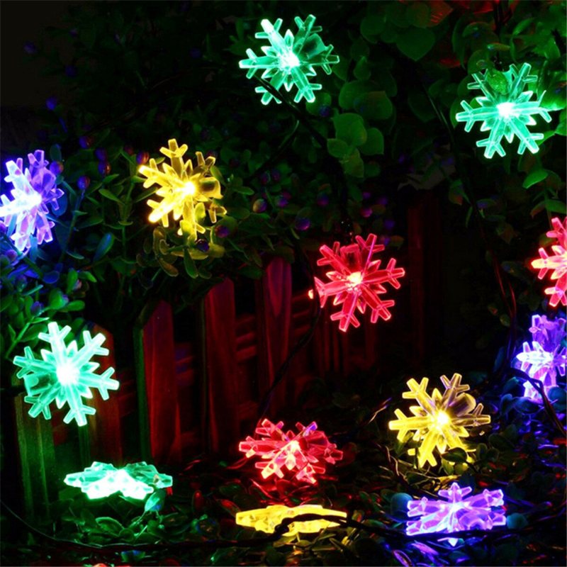 23ft 50 Led Solar Power String Lights Snow Lamp Home Juldekor Xmas Party