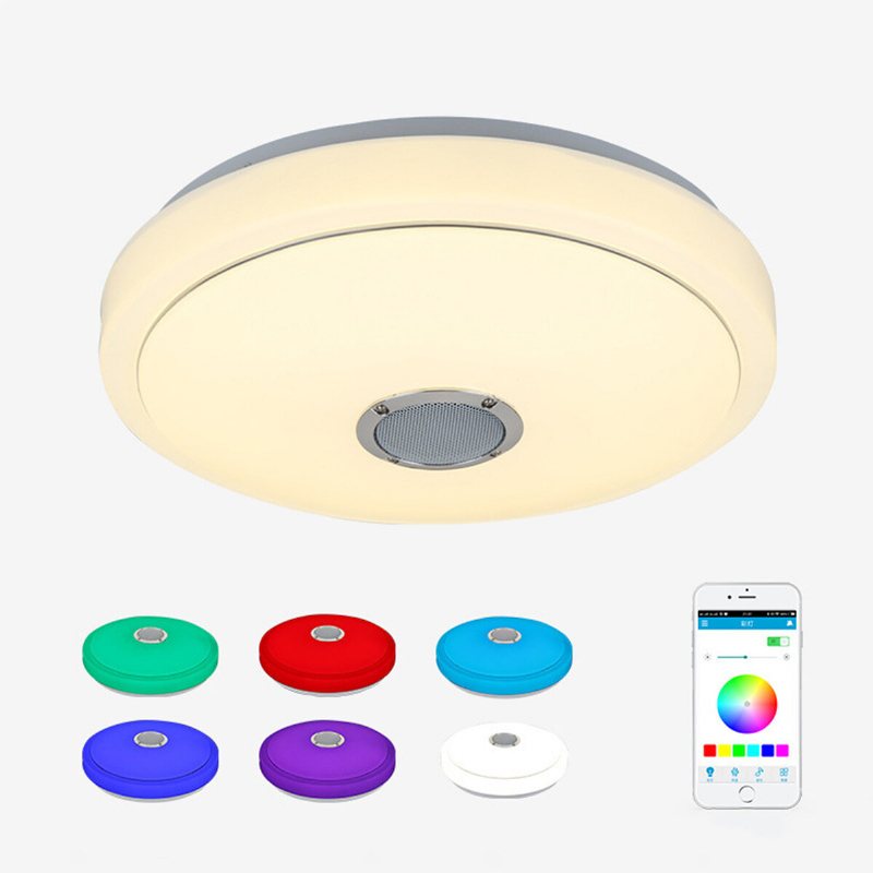 24/36/60w Smart Led-takljuslampa Rgb Bluetooth App Musikhögtalare Dimbar 110-220v