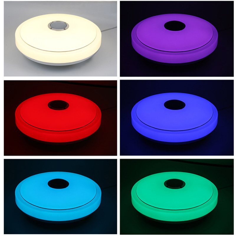 24/36/60w Smart Led-takljuslampa Rgb Bluetooth App Musikhögtalare Dimbar 110-220v