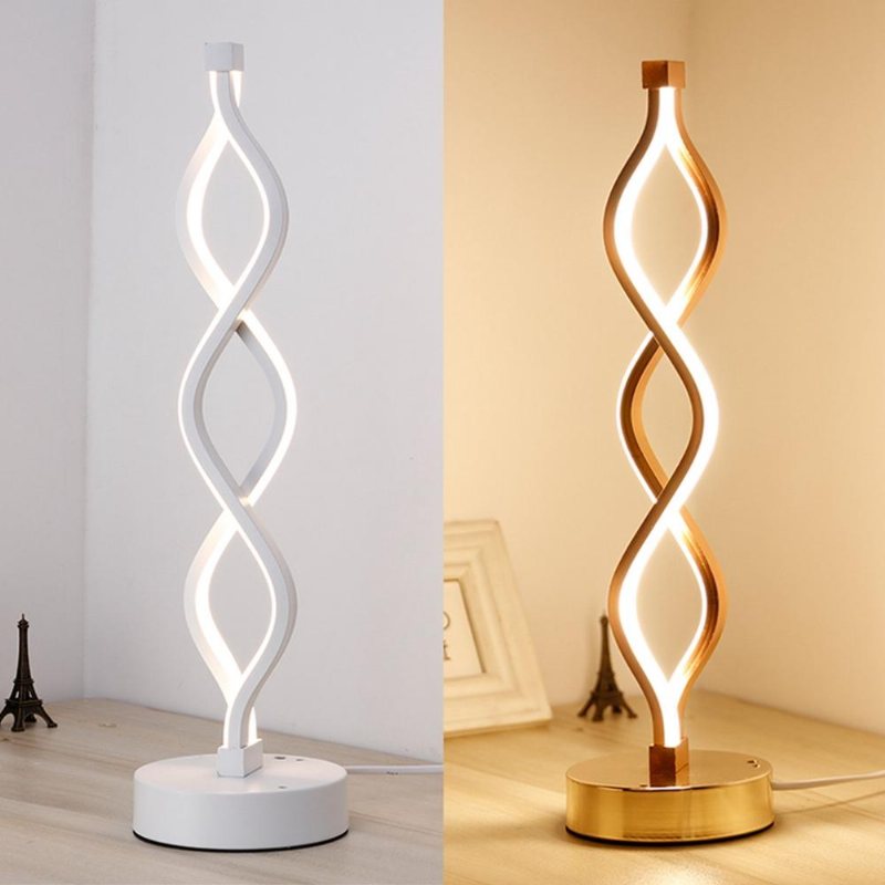 24w Modern Spiral Twist Wave Design Led Bordslampa Skrivbordsläslampa