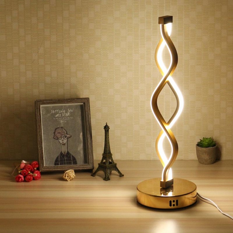 24w Modern Spiral Twist Wave Design Led Bordslampa Skrivbordsläslampa